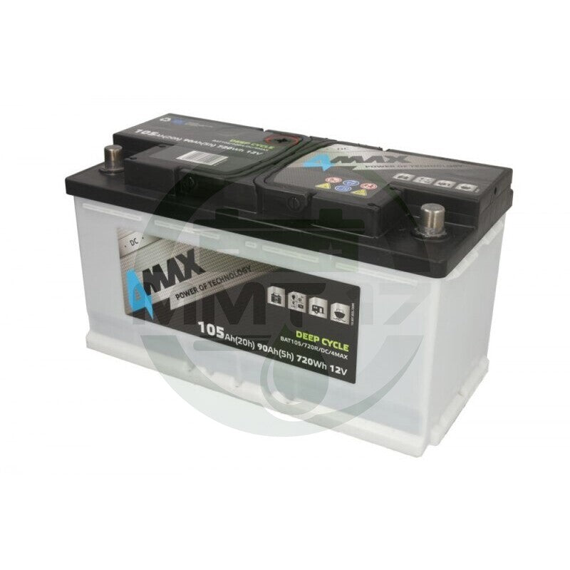 4MAX АКУМУЛАТОР DEEP CYCLE 12V105AH