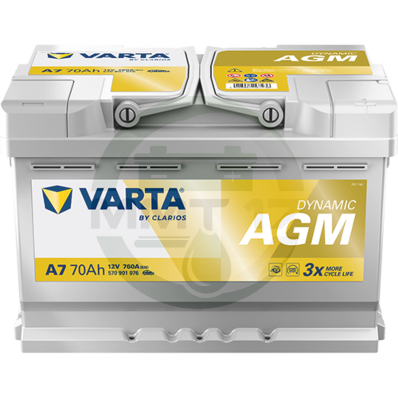 VARTA АКУМУЛАТОР 12V70AH 760A AGM R+ 570901076